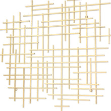 31" X 31" Gold Metal Abstract Lines Hanging Dimensional Sculpture