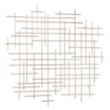31" X 31" Silver Metal Abstract Lines Hanging Dimensional Sculpture