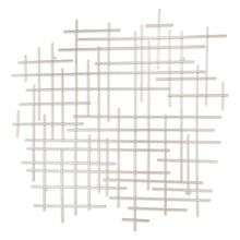 31" X 31" Silver Metal Abstract Lines Hanging Dimensional Sculpture