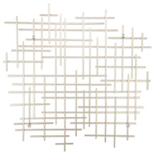 31" X 31" Silver Metal Abstract Lines Hanging Dimensional Sculpture