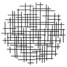37" X 38" Black Metal Abstract Lines Round Hanging Dimensional Sculpture