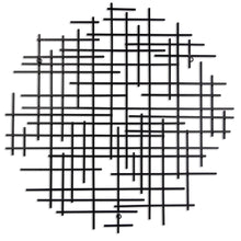 30" X 30" Black Metal Abstract Lines Round Hanging Dimensional Sculpture