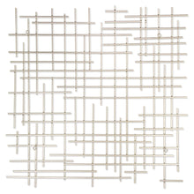 30" X 30" Silver Metal Abstract Lines Hanging Dimensional Sculpture