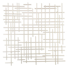 30" X 30" Silver Metal Abstract Lines Hanging Dimensional Sculpture