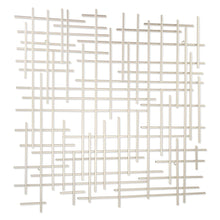 30" X 30" Silver Metal Abstract Lines Hanging Dimensional Sculpture