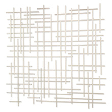 30" X 30" Silver Metal Abstract Lines Hanging Dimensional Sculpture