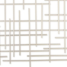 30" X 30" Silver Metal Abstract Lines Hanging Dimensional Sculpture