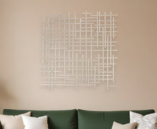 30" X 30" Silver Metal Abstract Lines Hanging Dimensional Sculpture