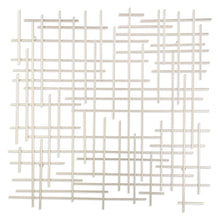 30" X 30" Silver Metal Abstract Lines Hanging Dimensional Sculpture