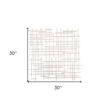 30" X 30" Silver Metal Abstract Lines Hanging Dimensional Sculpture