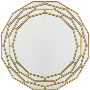 35" Gold Round Framed Accent Mirror
