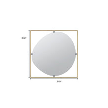 32" Gold Square Iron Framed Accent Mirror