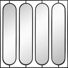 36" Black Square Iron Framed Accent Mirror