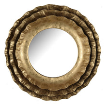 16" Gold Round Iron Framed Accent Mirror