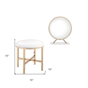 16" Round Metal Framed Freestanding Mirror