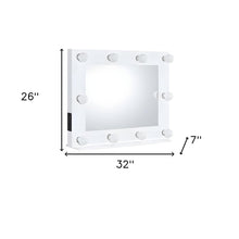 26" White Metal Framed Mounted Accent Mirror