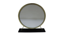19" Brass Round Metal Framed Freestanding Mirror