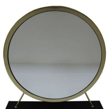 19" Brass Round Metal Framed Freestanding Mirror