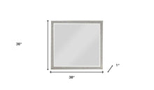 36" Square Wood Framed Mounted Dresser Mirror