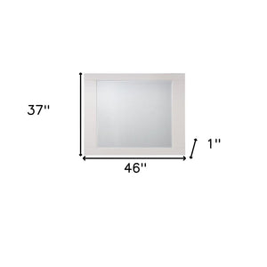 37" White Square Wood Framed Mounted Dresser Mirror