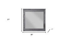 38" Square Wood Framed Mounted Dresser Mirror