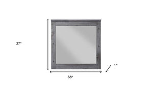 38" Square Wood Framed Mounted Dresser Mirror