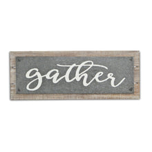10" X 25" Brown and Gray Gather Wood and Metal Wall Decor