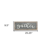 10" X 25" Brown and Gray Gather Wood and Metal Wall Decor