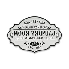 15" X 22" Black and White Laundry Room Metal Wall Decor