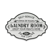 15" X 22" Black and White Laundry Room Metal Wall Decor