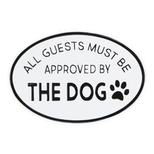 19" Black and White All Guests Approved By The Dog Metal Hanging Text Wall Decor