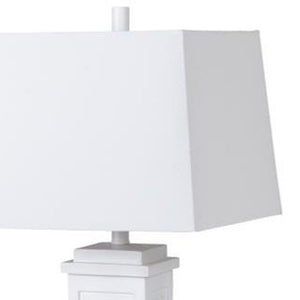 Set of Two 32" White Table Lamp Coastal With White Shade