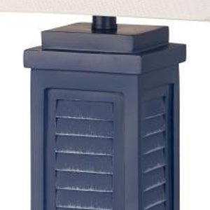 Set of Two 32" Blue Table Lamp With White Shade