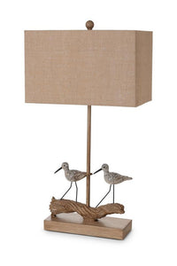 Set of Two 30" Brown Sand Piper Bird Table Lamps With Brown Shade