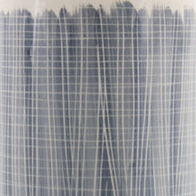 19" Blue and White Geometric Cylinder Terracotta Floor Vase