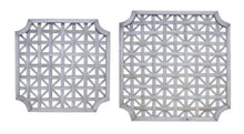 Set of Two Gray Geometric Solid Wood Square Framed Art