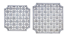 Set of Two Gray Geometric Solid Wood Square Framed Art