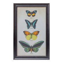 Set of Two Black Blue And Green Butterfly Solid Wood Framed Art