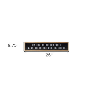 10" X 25" Natural Black And White Sentiment Plaque Wood Wall Decor