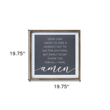 20" X 20" Gray And White Thankful Prayer Square Prayer Wall Decor
