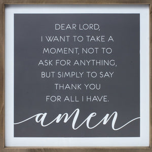 20" X 20" Gray And White Thankful Prayer Square Prayer Wall Decor