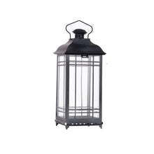 Set of Three Gray Distressed Geometric Glass And Metal Floor Lantern Candle Holders