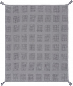 50" X 60" Navy Blue Woven Cotton Throw Blanket with Tassels