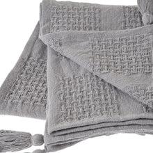 50" X 60" Navy Blue Woven Cotton Throw Blanket with Tassels