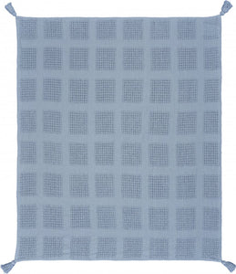 50" X 60" Navy Blue Woven Cotton Throw Blanket with Tassels