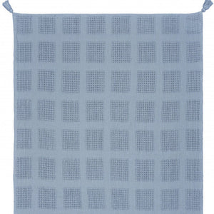 50" X 60" Navy Blue Woven Cotton Throw Blanket with Tassels