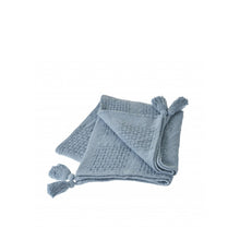 50" X 60" Navy Blue Woven Cotton Throw Blanket with Tassels