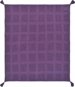 50" X 60" Navy Blue Woven Cotton Throw Blanket with Tassels