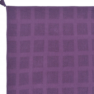 50" X 60" Navy Blue Woven Cotton Throw Blanket with Tassels