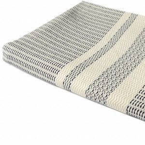 50" X 60" Orange Woven Cotton Striped Throw Blanket with Fringe